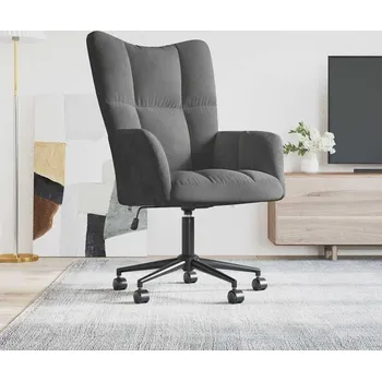 Křeslo vidaXL Relaxační křeslo samet [328172] Barva: Tmavě šedá