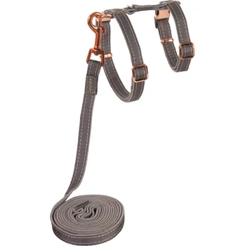 Rogz Urban Cat postroj s vodítkem pro kočky Dove Grey vel. S