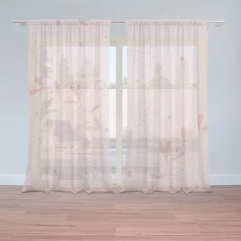 Záclona Sablio Záclony Růžové lístky: 2 ks - 150x250 cm - Sablio