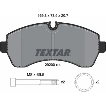 Brzdová destička Sada brzdových destiček, kotoučová brzda TEXTAR 2920006