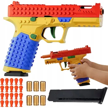 ostatní stavebnice STAVEBNICE PISTOLE S REALISTICKOU STRUKTUROU STŘÍLENÍ A PODSTAVCEM