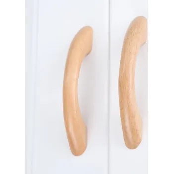 Nábytkové kování Dřevěná nábytková úchytka kuchyňská | madlo 1+2 ks - Rozteč otvorů F 64 mm