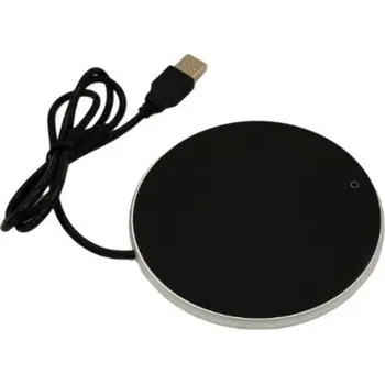 Ohřívač hrnků usb elektrický | kancelářský doplněk - Černo-stříbrná