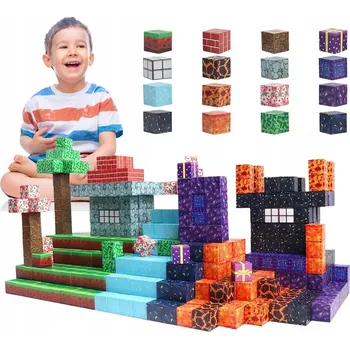 ostatní stavebnice MAGNETICKÁ STAVEBNICE 150 DÍLKŮ KOSTKY 3D PRO SAMOMONTÁŽ DIY