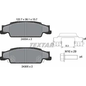 Brzdová destička Sada brzdových destiček, kotoučová brzda TEXTAR 2430402