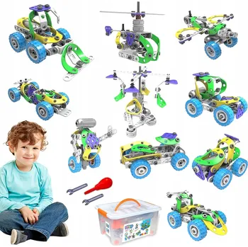 ostatní stavebnice Hračka STEM Sada kostek 10 modelů Elektrické autíčko