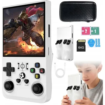 Herní konzole Originální ArkOS 2.0 R36S retro herní konzole s 20000 hrami, černá, 64 GB PL