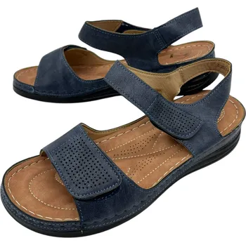 Dámská obuv CtogoGogo Dámské modré nadměrné pohodlné sandály 01 Barva: Modrá, Velikost: 42