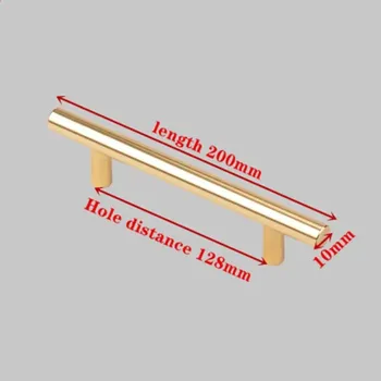 Nábytkové kování Nerezové černé kuchyňské madlo moderní | nábytková úchytka - Zlato-128 mm
