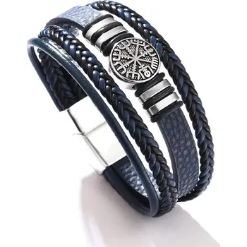 Náramek Vintage pánský koženkový pletený náramek | náramek šperk - YA1238-2 , 21,5 cm