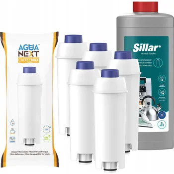 Náhradní díl pro kávovar Sillar odvápňovač pro kávovary + 5x Agua Next filtr do kávovaru Delonghi
