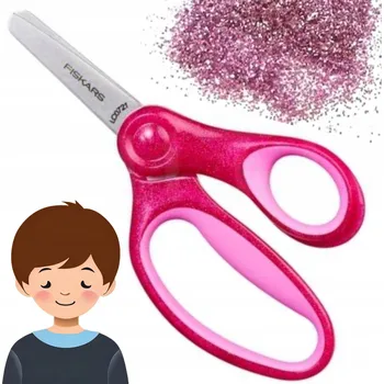 Kancelářské nůžky Nůžky FISKARS 13 cm pro děti od 6 let, školní, ostré, růžové