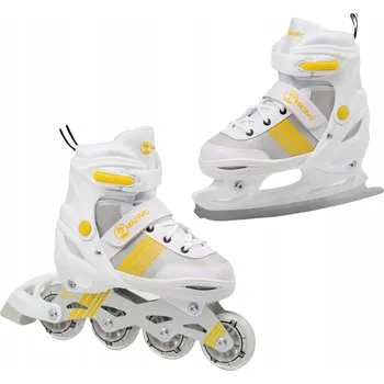 MADIVO 2v1 Kolečka / Brusle - Brusle 2v1 Nastavitelné Bílé vel. 38-41