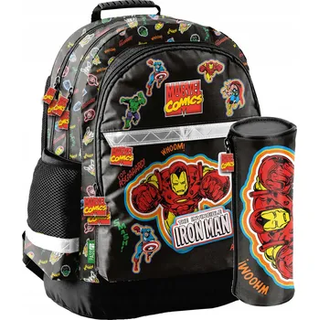 Školní batoh Školní batoh vícekomorový Avengers Paso černý, červený, modrý, odstíny žluté a zlaté, vícebarevný, zelený 22 l