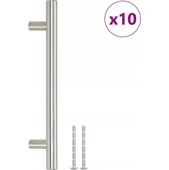 Nábytkové kování Nábytková Úchytka z nerezové oceli, T-tvar, Stříbrná, 192x32 mm