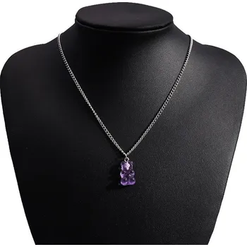 Náhrdelník Barevný řetízek s medvídkem pro dívky a ženy | náhrdelník, přívěsek - 2