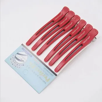 Krokodýlí sekční klipsy do vlasů | sponky - ČERVENÝ