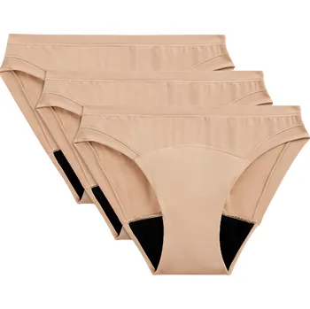 Menstruační kalhotky Marks & Spencer Vysoce savé menstruační kalhotky, bikini, 3 ks, barva béžová, velikost 10 3ks