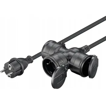 Napájecí kabel Prodlužovací Kabel Goobay pro zahradu 25 m, 3 ks , černý