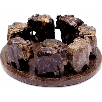 Aroma lampa Stojánek z mastku Sloni v kruhu na vonné tyčinky 13 x 5 cm