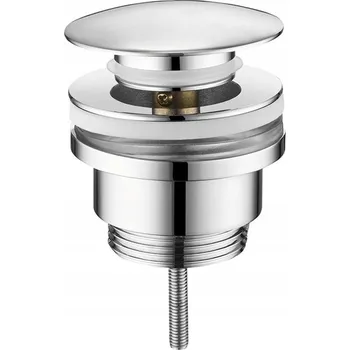 Sifon Zátka umyvadlová bez přepadu, s přepadem klik-klak kulatý Sapho stříbrná