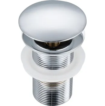 Sifon Zátka umyvadlová Click-Clack bez přepadu kulatý Balneo stříbrná