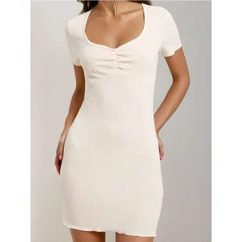 Dámské šaty Sinsay - Mini šaty s řasením - krémová - 452CH-01X - 452CH-01X-XL