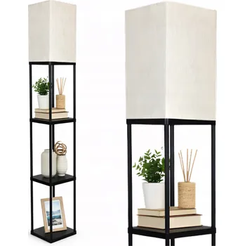 Stojací lampa APTEL STOJACÍ LAMPA S POLICEMI / REGÁLEM PRO SKLADOVÁNÍ, 164 CM