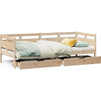 Pohovka Rozkládací Pohovka s Zásuvkami Masivní Borovicové Dřevo 193,5x98x66 cm