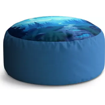 Taburet Sablio Taburet Circle FORTNITE Modré údolí s měsícem: 38x48 cm