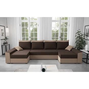 Sedací souprava Rohová sedací souprava do U PARI - hnědá / tmavě hnědá