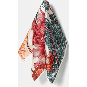 Šátek Hedvábný šátek Answear.LAB 50x50.1.flk béžová 80X, vel. ONE SIZE