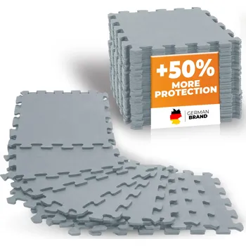 NEOLYMP Podlahová rohož Fitness – plná guma, sada 8 kusů puzzle rohoží ŠEDÁ