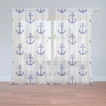 Záclona Sablio Záclony Modré kotvy: 2 ks - 150x250 cm - Sablio