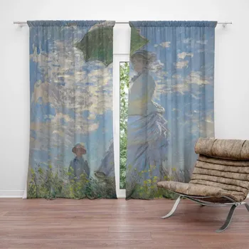 Závěs Sablio Závěsy Dáma se slunečníkem - Claude Monet: 2ks 140x250cm