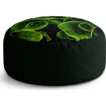 Taburet Sablio Kulatý taburet Circle Zelené listy: 38x48 cm - Sablio