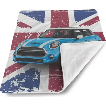 Dětská deka Sablio Dětská deka pro miminko Mini sedan Britská vlajka - 80x100 cm