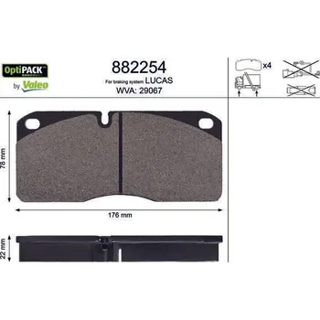 Brzdová destička Sada brzdových destiček, kotoučová brzda Eurocargo/Zeta Valeo