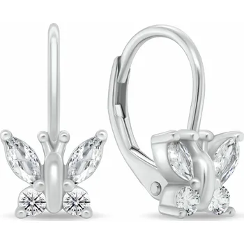 Náušnice Brilio Silver Stříbrné visací náušnice Motýlek se zirkony EA1250W + 2 měsíce na vrácení zboží