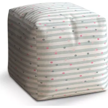 Taburet Sablio Taburet Kostka Tečky a pruhy: 40x40x40 cm - Sablio