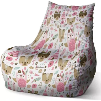 Sedací pytel Sedací vak Bean Lesní zvířátka - Sablio - 60 x 70 x 70 cm