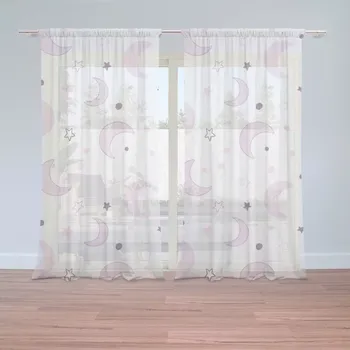 Záclona Sablio Záclony Fialové měsíčky: 2 ks - 150x250 cm - Sablio