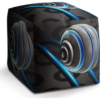 Taburet Sablio Taburet Kostka Modrá koule: 40x40x40 cm - Sablio