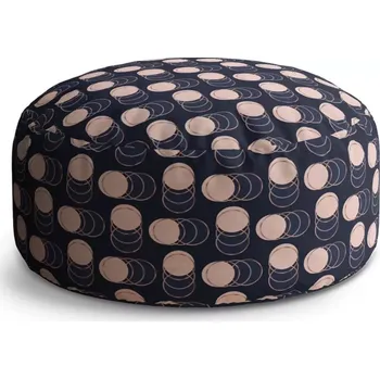 Taburet Sablio Kulatý taburet Circle Kruhy a puntíky: 38x48 cm - Sablio