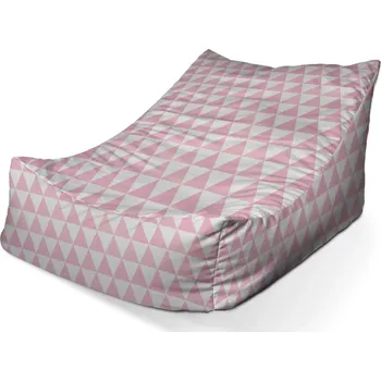 Sedací pytel Sedací vak Lounge Růžové a bílé trojúhelníky - Sablio - 80 x 95 x 50 cm