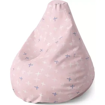 Sedací pytel Sedací vak Pear Barevné křížky - Sablio - 140 x 100 x 25 cm