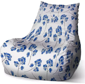 Sedací pytel Sedací vak Bean Modré kvítí - Sablio - 60 x 70 x 70 cm