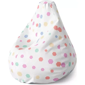 Sedací pytel Sedací vak Pear Různě barevné puntíky - Sablio - 70 x 95 x 15 cm