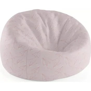 Sedací pytel Sablio Sedací vak Cocoon Růžové papírové vlaštovky - 115 x 75 cm x 45 cm - Sablio