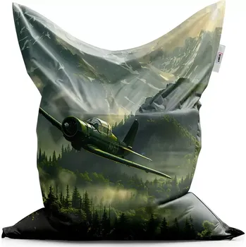 Sedací pytel Sablio Sedací vak Classic Bojové letadlo v horách - 150x100 cm